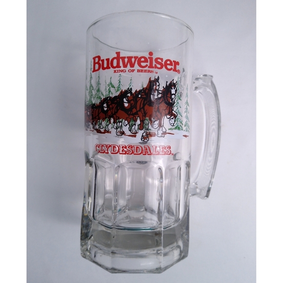 Vintage 1989 Budweiser Clydesdale Horses Glasses Set of 4 - Picture 2 of 7